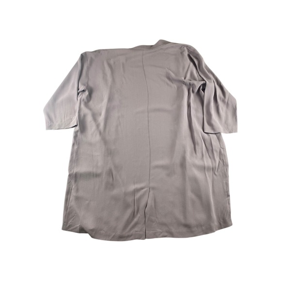 Eileen Fisher Silk Drape Front Kimono Cardigan Duster XL Gray - Picture 6 of 7